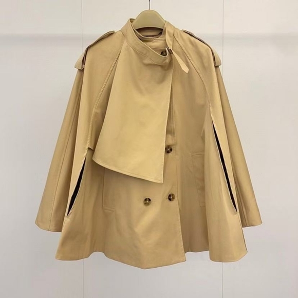 Burberry Jackets & Blazers - Burberry Double-Breasted Short Trench Cape